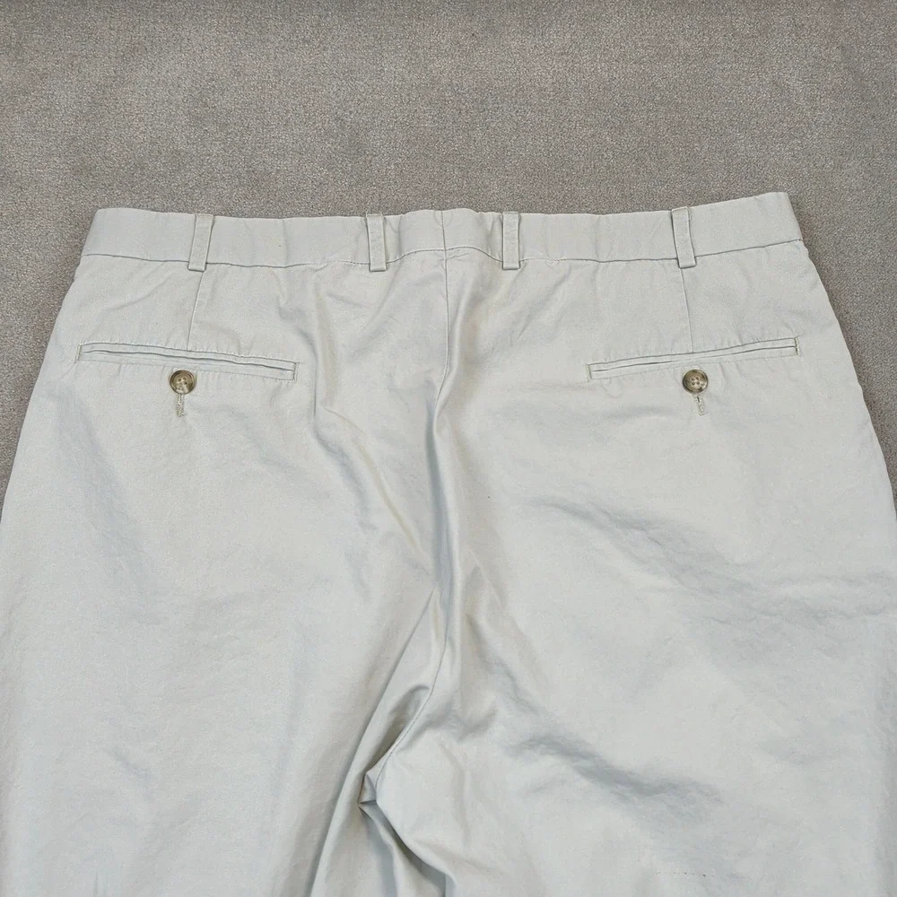 Brooks Brothers Pants Mens 38x30 Beige Pleated Front Straight Leg Cotton Chinos